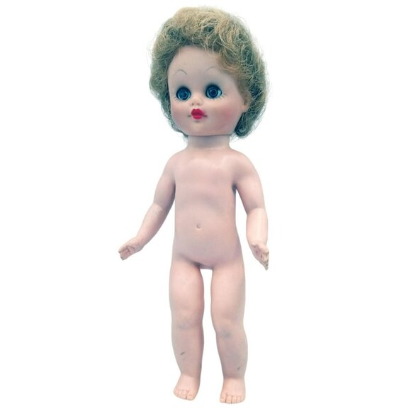 Sleepy Eye Vintage Doll Short Blond Hair Blue Eyes No Clothes 8 Inches EEGEE - Picture 1 of 14